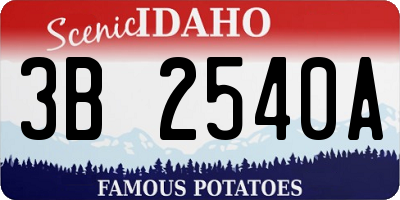 ID license plate 3B2540A