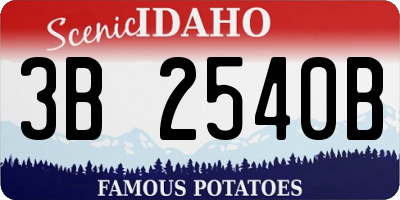 ID license plate 3B2540B