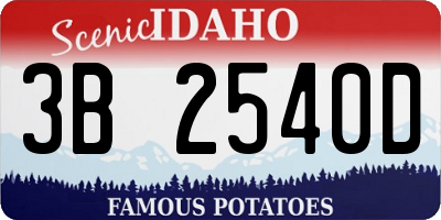 ID license plate 3B2540D