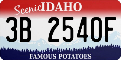 ID license plate 3B2540F