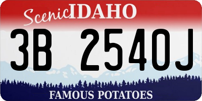 ID license plate 3B2540J