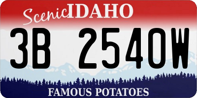 ID license plate 3B2540W