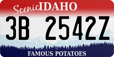 ID license plate 3B2542Z