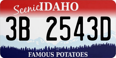 ID license plate 3B2543D