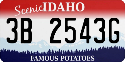 ID license plate 3B2543G