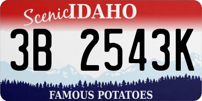 ID license plate 3B2543K