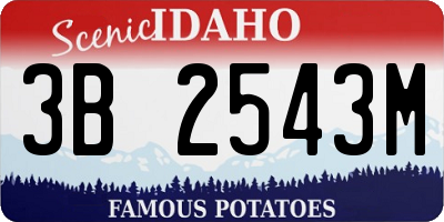 ID license plate 3B2543M
