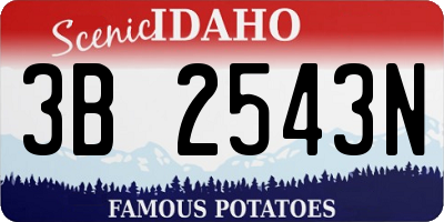 ID license plate 3B2543N
