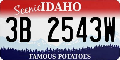 ID license plate 3B2543W