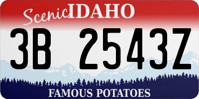 ID license plate 3B2543Z