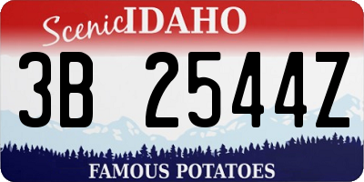ID license plate 3B2544Z