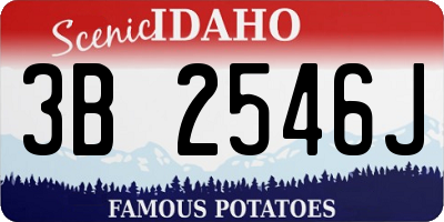 ID license plate 3B2546J