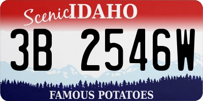 ID license plate 3B2546W