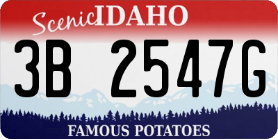 ID license plate 3B2547G