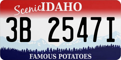 ID license plate 3B2547I