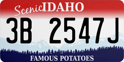 ID license plate 3B2547J