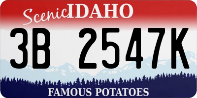 ID license plate 3B2547K