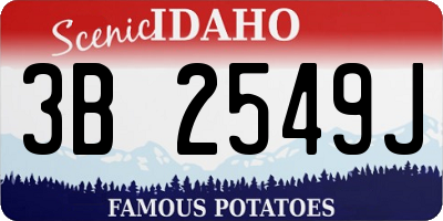 ID license plate 3B2549J