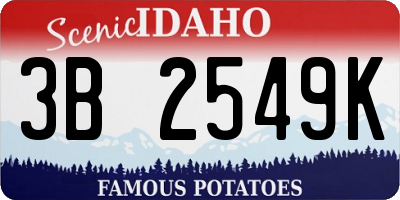 ID license plate 3B2549K