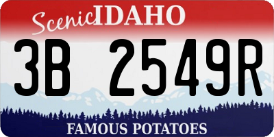 ID license plate 3B2549R
