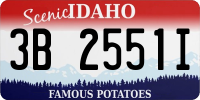 ID license plate 3B2551I