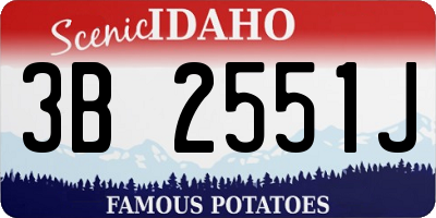 ID license plate 3B2551J