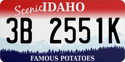 ID license plate 3B2551K