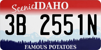 ID license plate 3B2551N