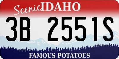 ID license plate 3B2551S