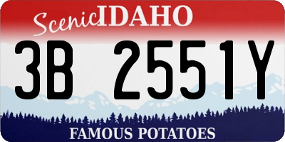 ID license plate 3B2551Y