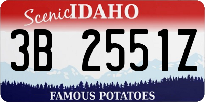 ID license plate 3B2551Z