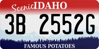 ID license plate 3B2552G