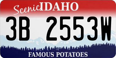 ID license plate 3B2553W