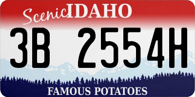 ID license plate 3B2554H