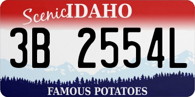 ID license plate 3B2554L