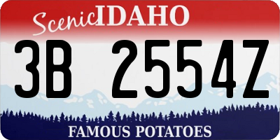 ID license plate 3B2554Z