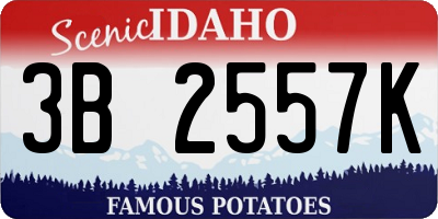 ID license plate 3B2557K