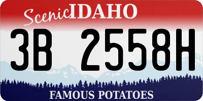 ID license plate 3B2558H