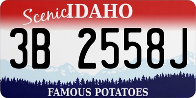 ID license plate 3B2558J