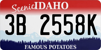ID license plate 3B2558K