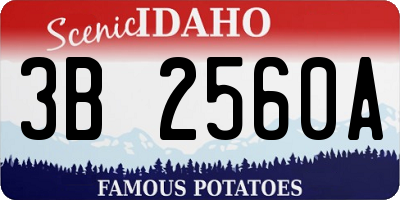 ID license plate 3B2560A