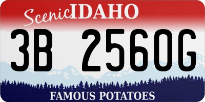 ID license plate 3B2560G