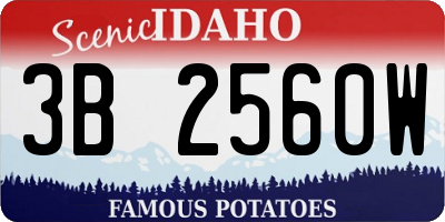 ID license plate 3B2560W