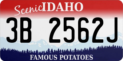ID license plate 3B2562J