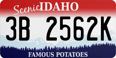 ID license plate 3B2562K