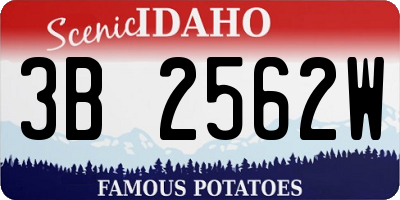 ID license plate 3B2562W