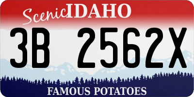 ID license plate 3B2562X