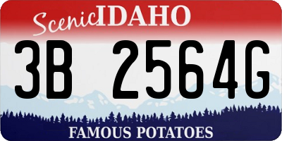 ID license plate 3B2564G