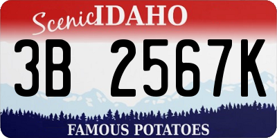 ID license plate 3B2567K