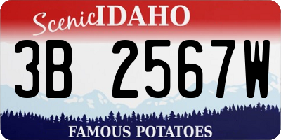 ID license plate 3B2567W